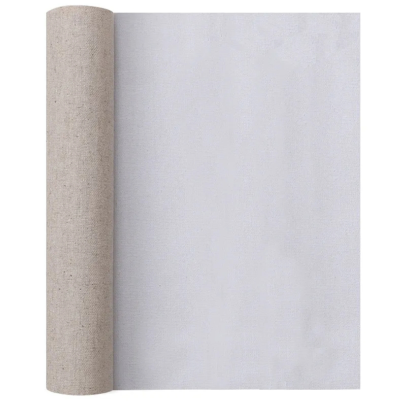 Rouleau de toile vierge professionnelle en mélange de lin, pour peinture à l&#39;huile acrylique, fournitures d&#39;art pour artiste, 1M