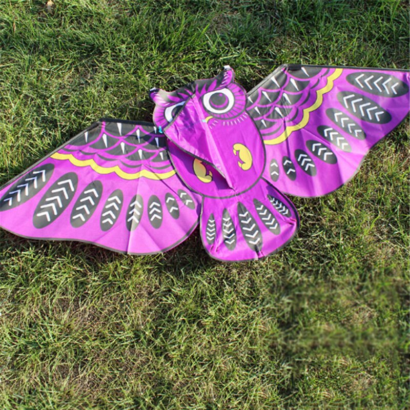 EHBqna-Juego de 1 Set de búho volador de dibujos animados con línea de cometa, juguete para niños al aire libre, de Navidad, al aire libre, juego de parque