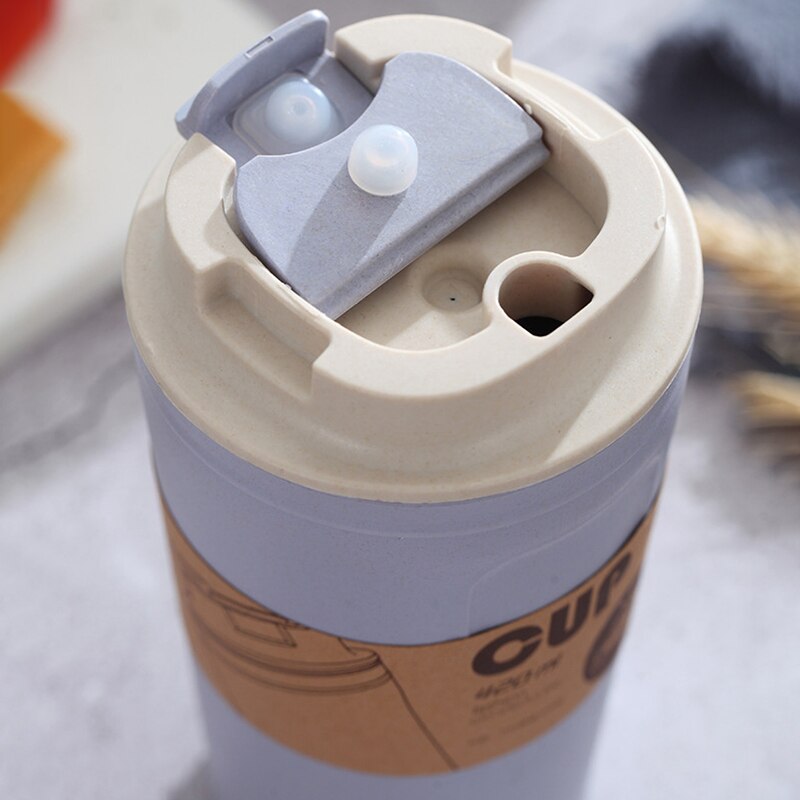 Botella de agua de fibra de bambú para viaje y oficina, taza de paja a prueba de fugas, 3 colores, gran capacidad