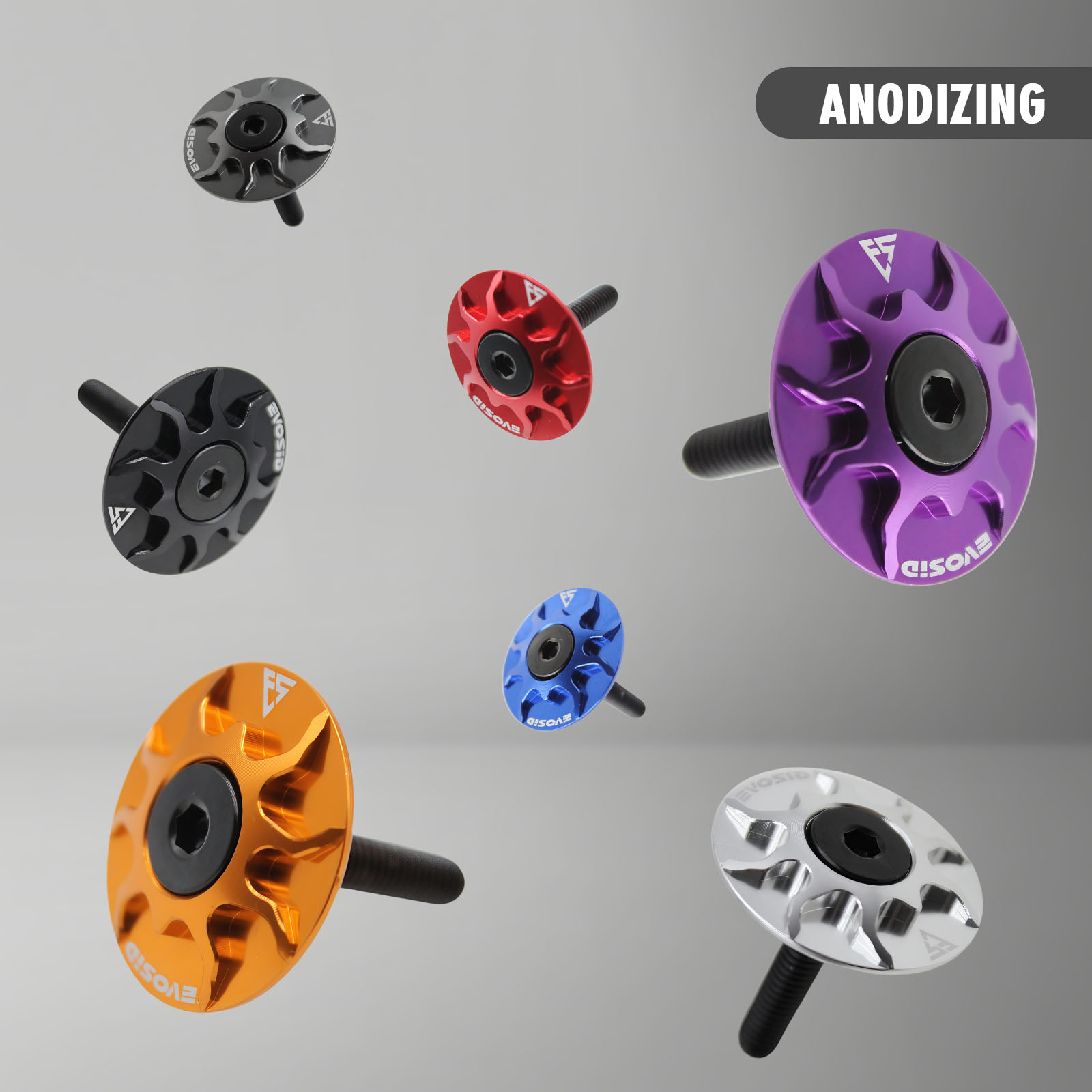 EVOSID Bicycle Headset Cap MTB Road Bike Stem Headset Top Cap Cover CNC with Screw for 28.6mm Fork Head Tube Cycling Accessories