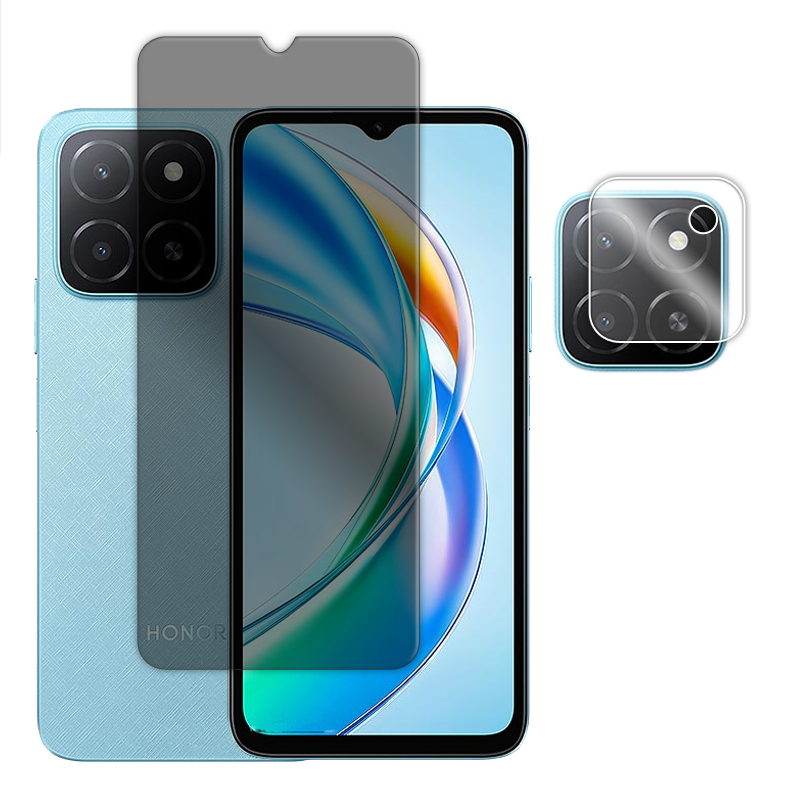 Para Honor X5b Plus vidrio para Honor X5b vidrio templado 6,56 pulgadas Protector de pantalla de privacidad antiespía para Honor X5b Plus película de lente: Marfíl /  Opción1