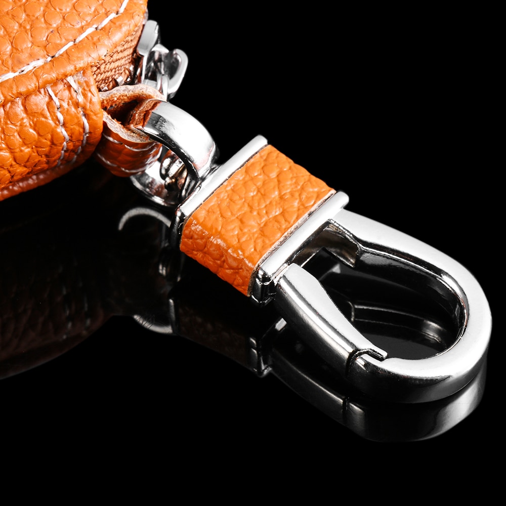 Leather Car Key Wallets Men Key Holder Housekeeper Keys Organizer Women Keychain Covers Zipper Key Case Bag Unisex Pouch Purse