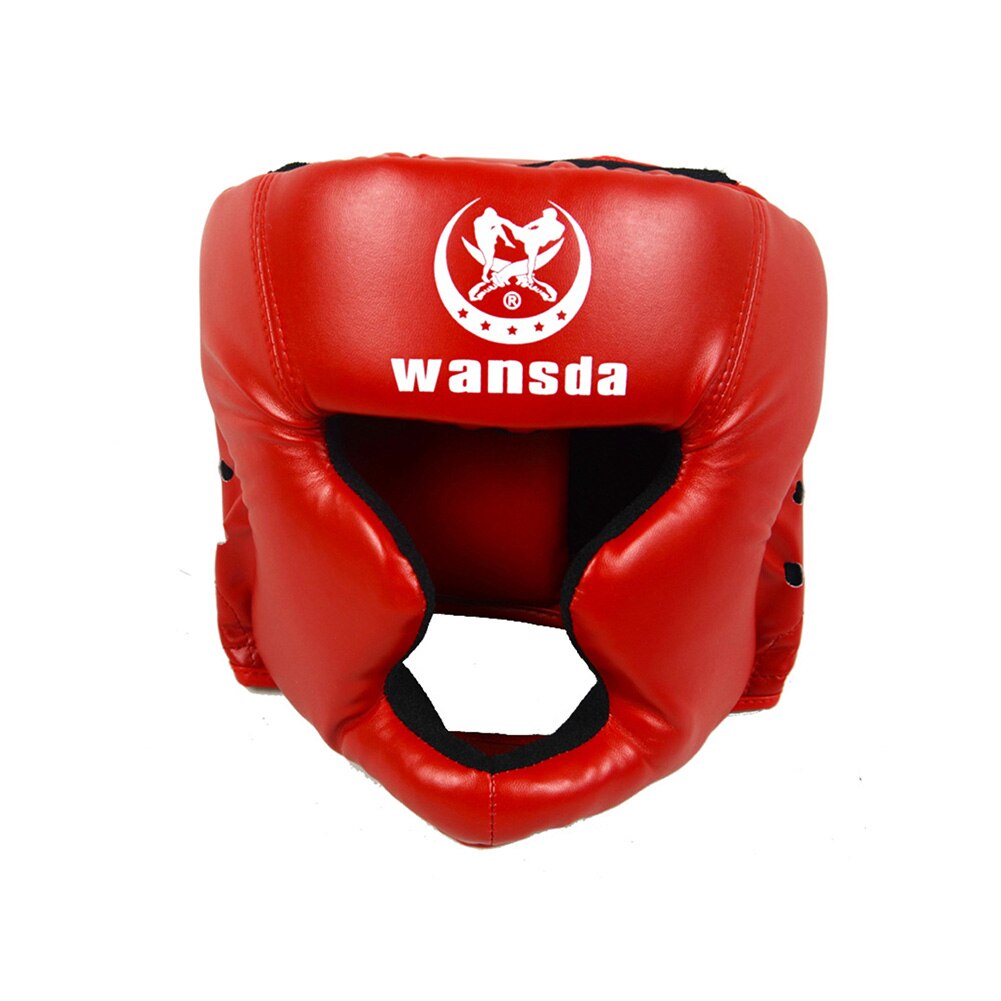 trete Boxen Helm für Männer Frauen freundlicher PU Boxen Kopfschutz Karate Muay thailändisch Kampf MMA Judo Ausbildung Erwachsene freundlicher ausrügestochen: Kinder rot