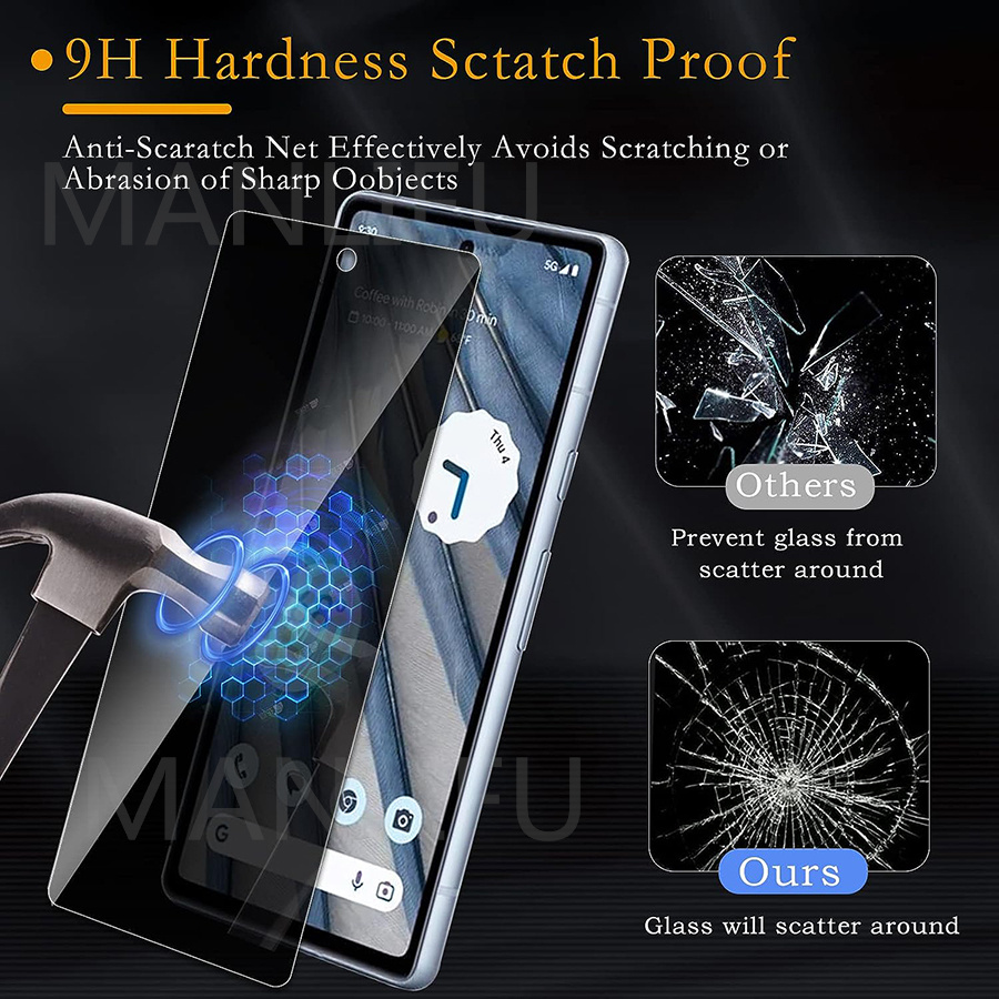 Privacy Screen Protector for Google Pixel 7a Anti Spy Full Screen Tempered Glass Film Case Friendly for Google Pixel 6 7 8 Pro