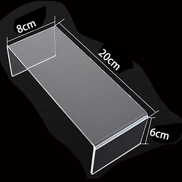 Elevadores de exhibición acrílicos para figuras de acción Funko, joyería, maquillaje, soporte de estante de exhibición para magdalenas, accesorios de escaparate transparentes en forma de U: Negro