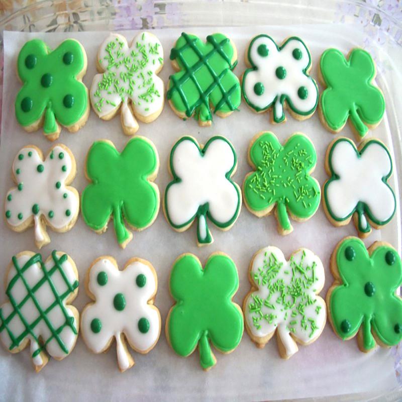 Stainless Steel Four Leaf Clover Shamrock Cookie Cutter St. Patrick&#39;s Day Biscuit Bread Molds Cookie Tools Bakeware Kitchen