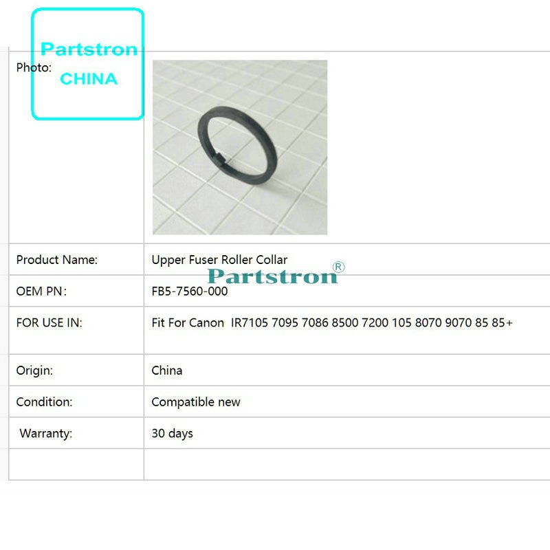 Fusor superior de Collar FB5-7560-000 para uso en Canon IR 7105, 7095, 7086, 105, 8500, 7095, 7086, 9070, 8070 copiadora 7200 piezas de