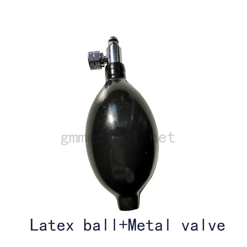 Manual Sphygmomanometer Latex/Pvc ball air inflatable bulb with metal valve use for blood pressure cuff.: latex ball black
