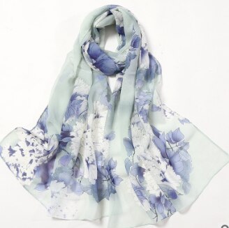 Beach flower print Georgette chiffon scarf silk square hijab cool shawl ladies foulard femme Scarves hair bufanda mujer: 5