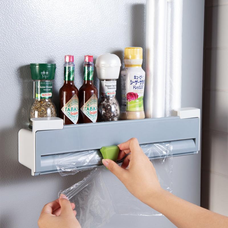 ABS Cling Film Cutter Wall-mounted Food Wrap Cutter Cling Dispenser Durable Non-toxic Storage Organizer For Kitchen Accessories