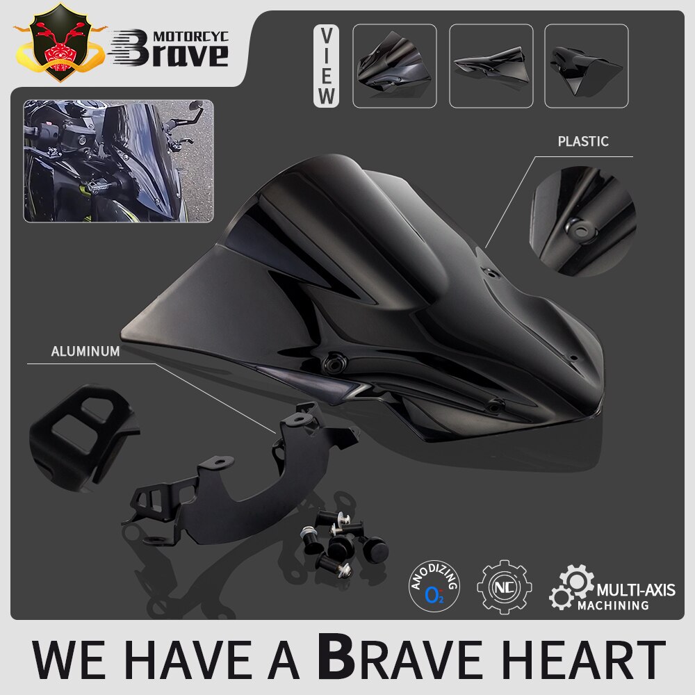 Motorfiets windscherm windscherm zwart accessoires voor kawasaki  z900 z 900