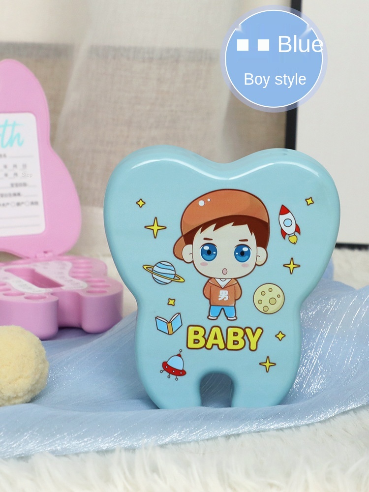 1PCS Cartoon Baby Tooth Box Children's Multifuctional Teeth Storage Box Portable Infant Tooth-shaped Tooth Souvenir Box LB781: color4