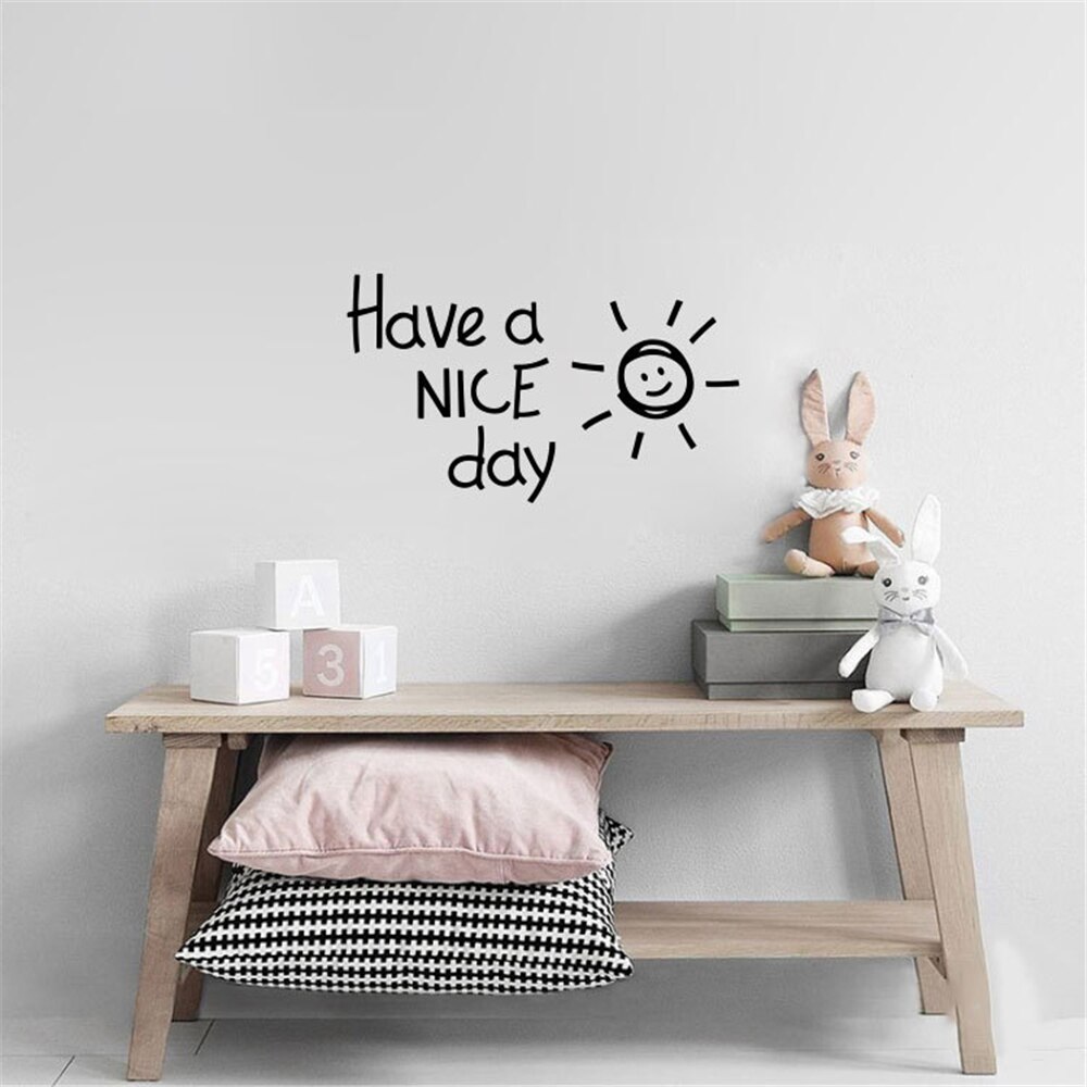 Have A Nice Day Letter Wall Stickers Babyroom Bedroom Living Room Decor Home Decoration Accessories