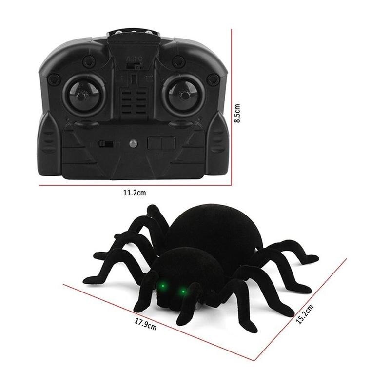 RC Wall Climbing Spider Prank Toy Remote Control Simulation Spider Scary Trick Toy Remote Control Spider Animal Halloween