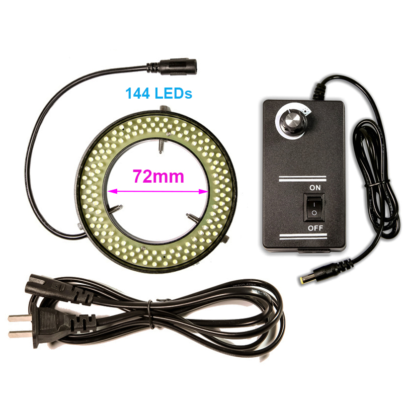 Lapsun 8000K 72-47mm carcasa de Metal grande 9W/10W 144 /152 lámpara iluminadora de Anillo de luz LED para cámara de lente de microscopio estéreo industrial