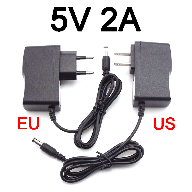 5V 2A 2000ma Ac 100V-240V Dc Voeding Adapter Plug Converter Voor Led Strip Light cctv Charger Switch 5.5Mm X 2.5Mm Us/Eu