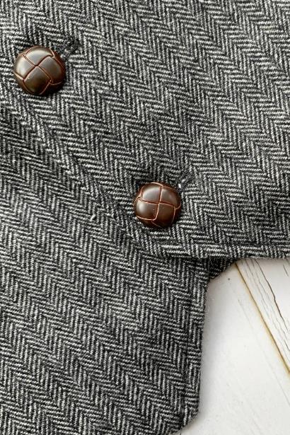 British Style Vest Men's Slim Suit Vests Woolen Cloth Herringbone Men Male Tweed Suits Waistcoat Autumn Winter Vintage