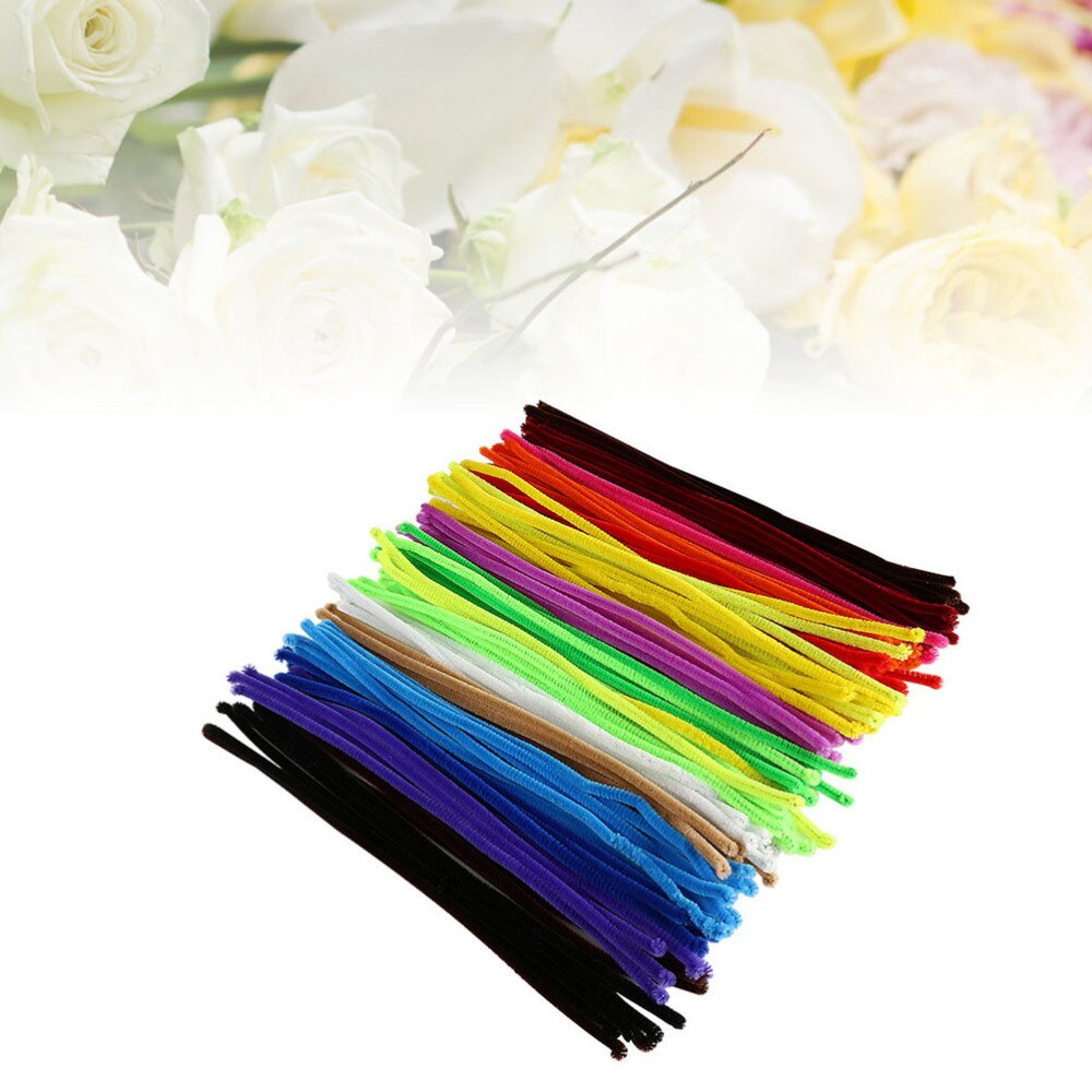 200Pcs Glitter Multicolor Art Stem Bending Folding Flexible DIYs Educational Sticks -6mmx300mm