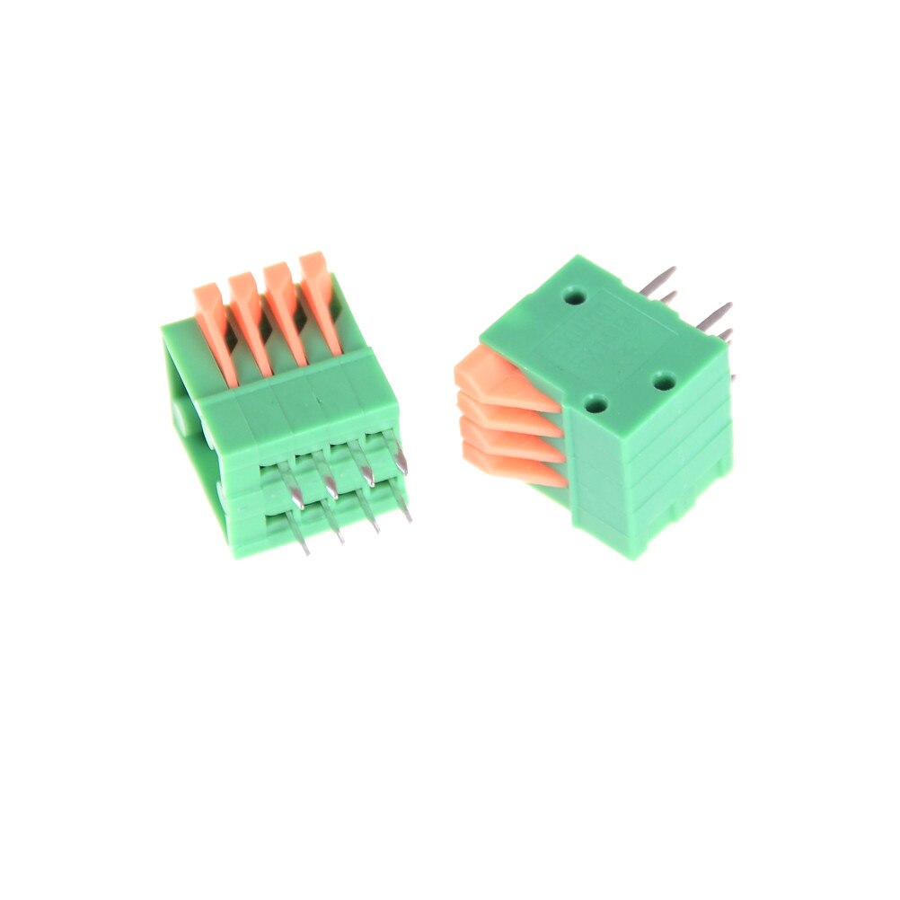 5 uds JETTING 2/3/4/5/6/7/8/9/10P KF141R KF141V 2,54mm conectores de paso PCB resorte bloque de Terminal verde de cobre flexible