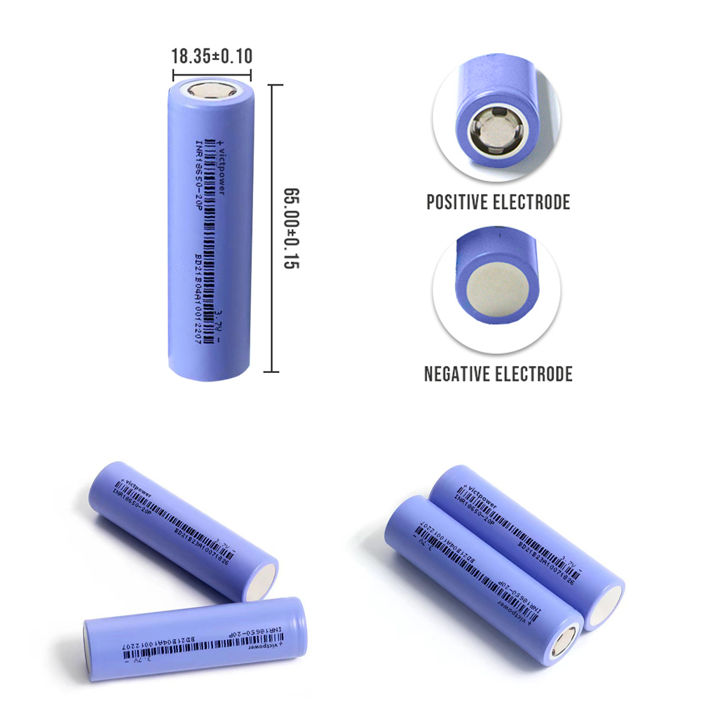 18650 Battery INR18650-20p 2000mAh 3.7V Li-Ion High Current Rechargeable Power Cell