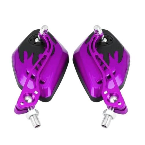 2Stck/einstellen 360 Grad Drehung Universal- Motorrad Rückspiegel Motorrad Rolle Rückansicht Seiten Zurück Spiegel 8 / 10mm: Lila