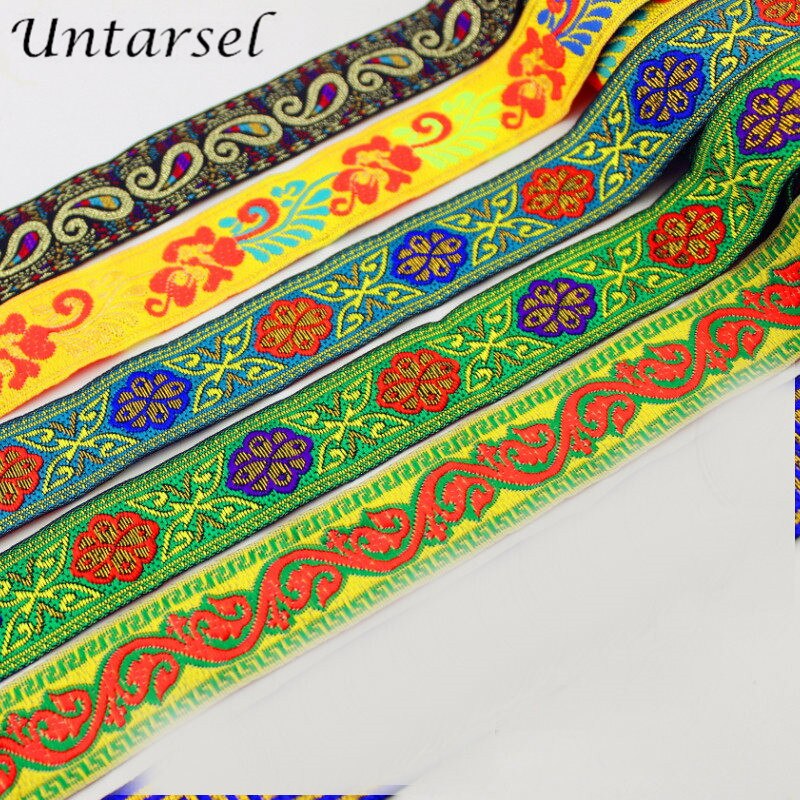 Etnische Lint Collection 10/20 MM Luxe DIY Jacquard Trim Weefde Polyester Singels Home Textil Handgemaakte ambachten