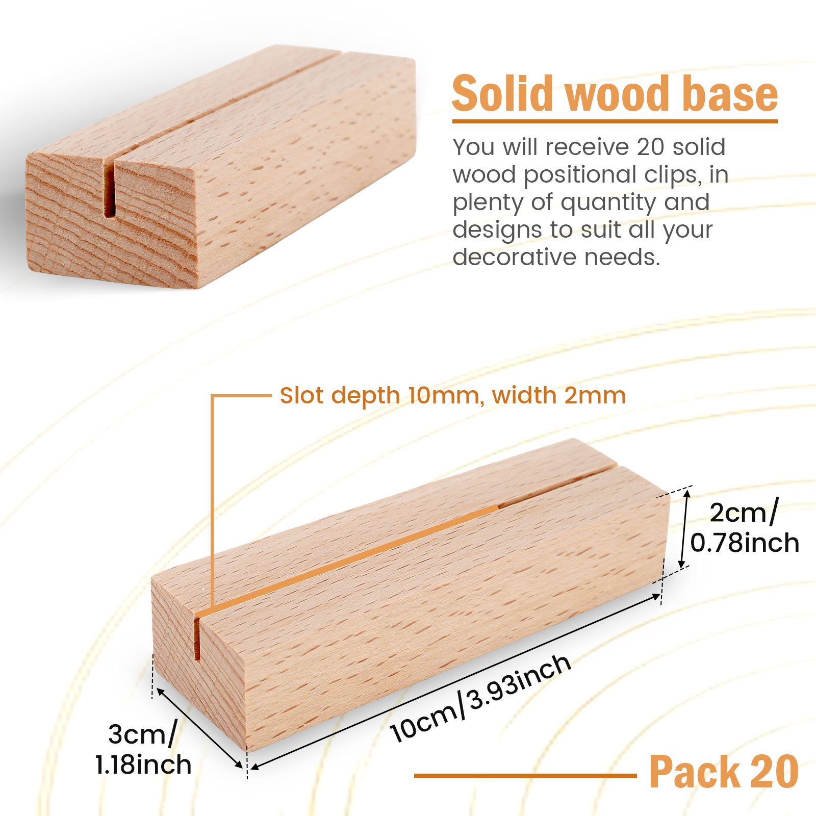 40/20pc Holz Basis Esstisch Tisch karten Halfter Tisch nummer Ständer Fotoclip Ständer Menü Regal Foto Memo Nummer Name Clip Basis