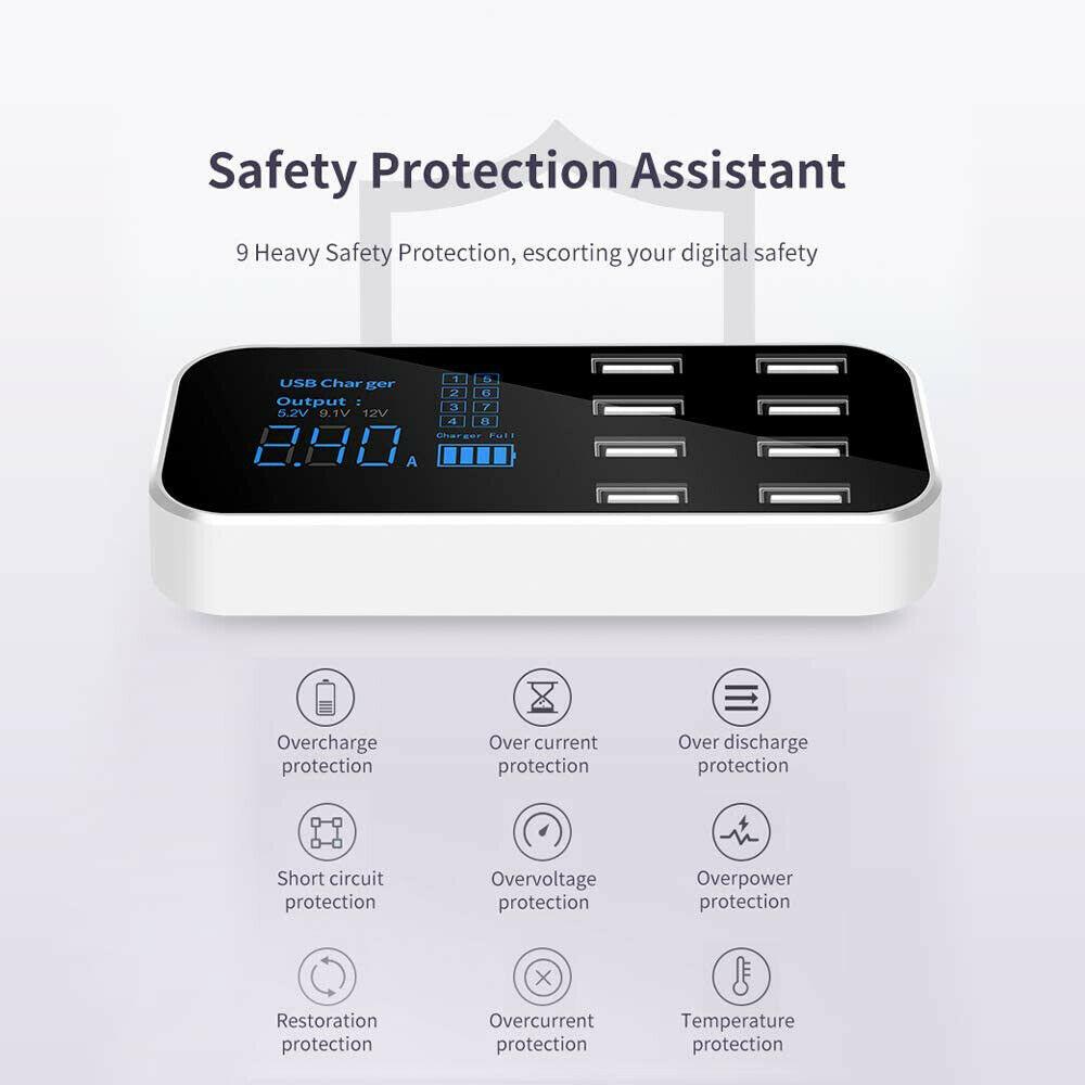 Auto Mobiele Telefoon Oplader Super Pu Usb Opladen Auto 8-Poort Usb Lader Sigarettenaansteker Direct Lading