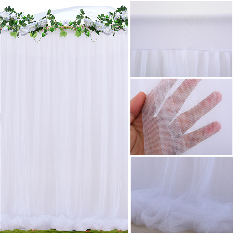 Cortina de tul de red para FONDO DE BODA, Panel De telón para banquete, , cortinas de escenario, Baby Shower, cumpleaños, decoración de pared, 1,5x2,15 M
