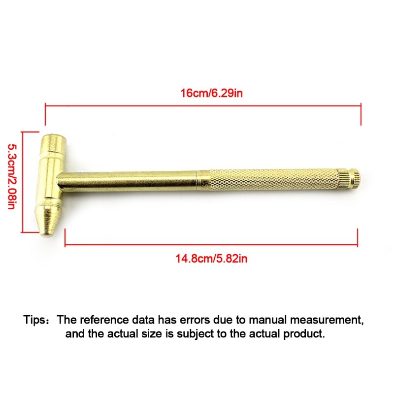 066E Pocket DIY Tools Copper Plated Hammer with Screwdriver Ideal Tool for Watchmaker Jewelers Eating Walnuts Driving Nails