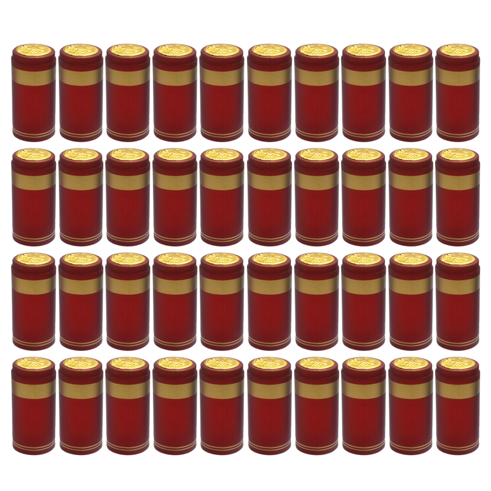 100Pcs Krimpkous Capsules Wijn Fles Capsules Wijn Krimpkous Cap Wijn Krimpfolie Wrap Voor Rechte Mond Fles (Rood,: Rood