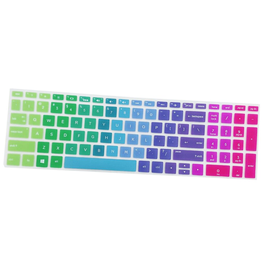 , pegatinas para teclado de Notebook, funda de piel, teclas para HP 15,6 'BF, portátil, de silicona suave: Rainbow