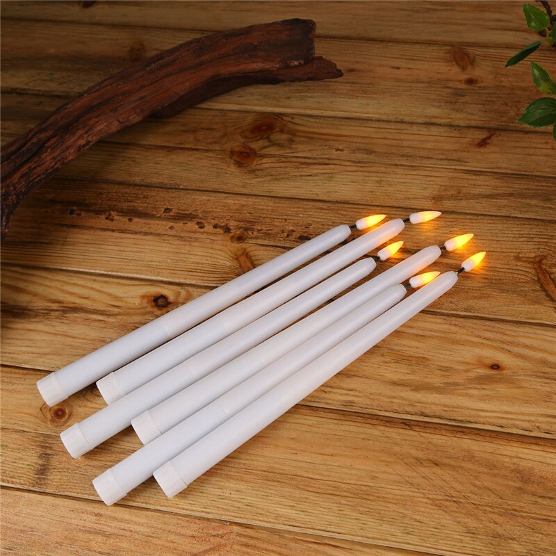 30 pieces 11 inch Led battery operated flickering flameless Ivory taper candle lamp Stick Wedding Home table decor 28 cm-Amber: yellow light B