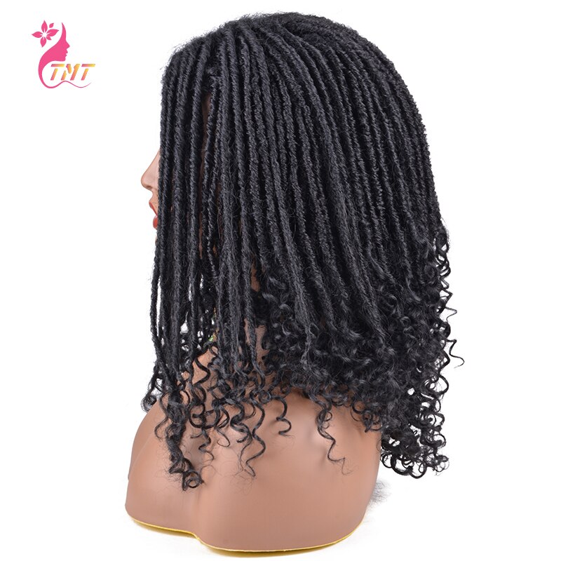 Goddess Locs Curly End Wig Synthetic Faux Locs Braided Wigs Nu Locs Crochet Wig For Black Women