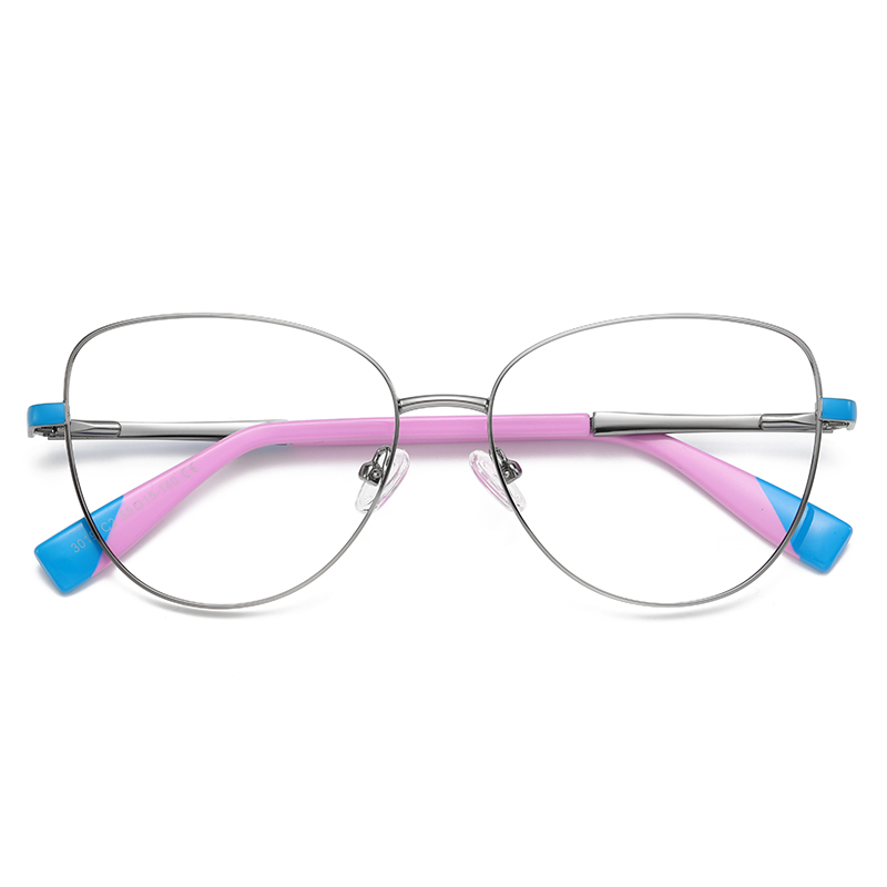 HDCRAFTER Cat Eye Glasses Optical Prescription Eyeglasse Blue Light Blocking Glasses Woman Computer Oculos Female Eyewear Frame: C2