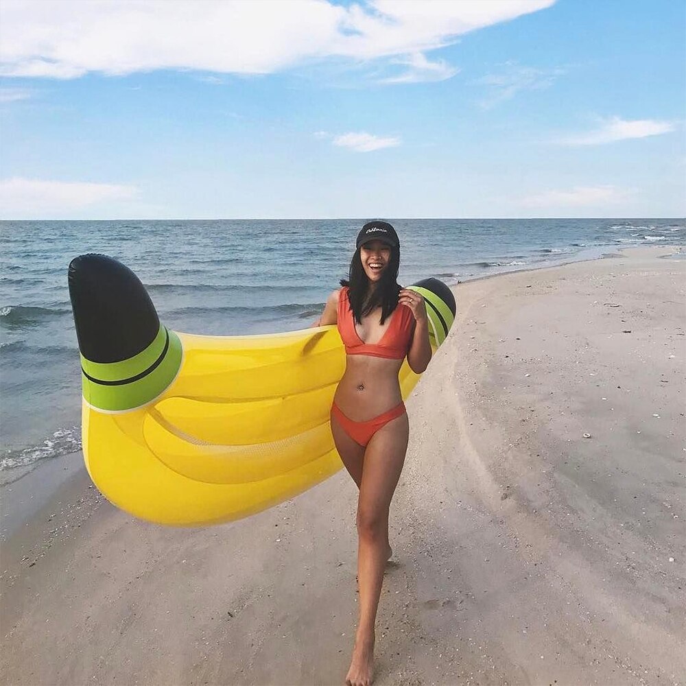 JIAINF 180cm Banana Erwachsene Pool Schwimm Reihe Männer Und Frauen PVC Wasser Runden Sport Strand Aufblasbare Schwimm Reihe Wasser matratze