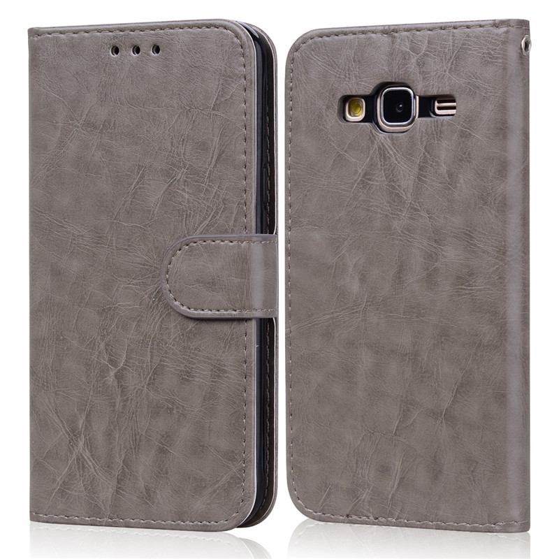 Phone Case For Samsung Galaxy J3 J320F Case Bumper Silicon Case for Samsung J3 6 Leather Flip Case For Samsung J3: Gray