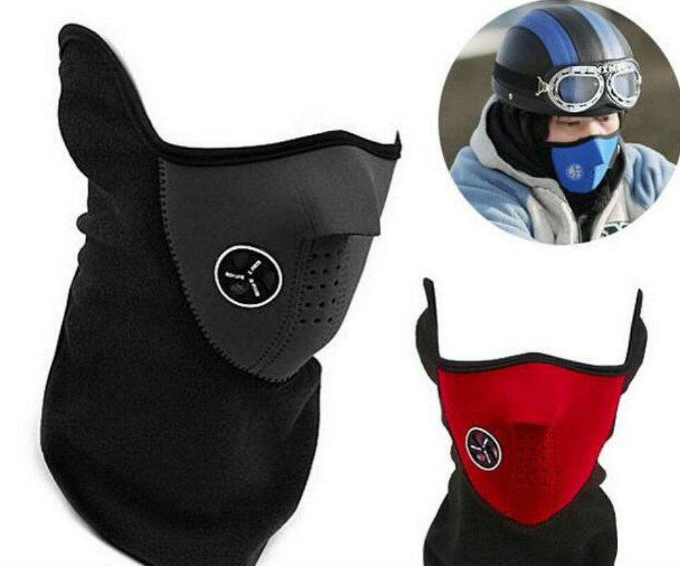 Mascarilla de media cara para motocicleta Unisex, forro polar para esquí, nieve, Moto, deportes de ciclismo, bufanda protectora para cuello cálido, 1 unidad