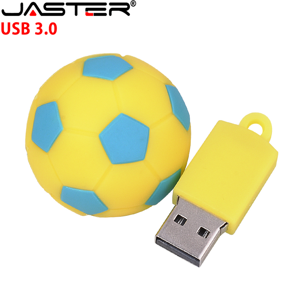 Piłka nożna USB 3.0 Pendrive 64GB Darmowy brelok do kluczy Pen Drive 32GB Kreatywne prezenty Cartoon Memory Stick Czarny Biały Czerwony Pendrive 16G