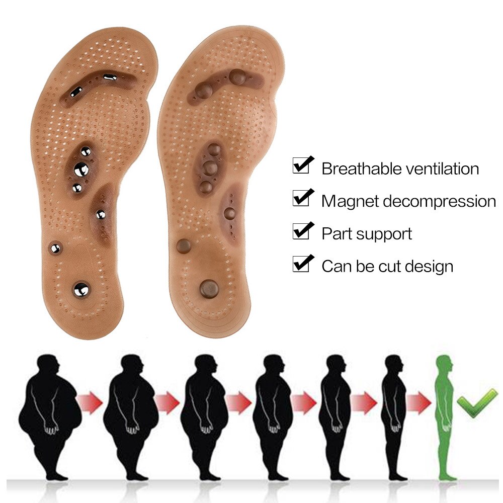 1pair detox slimming acupressure slimming insoles anti cellulite insoles fat removal foot massager magnetic weight loss machine