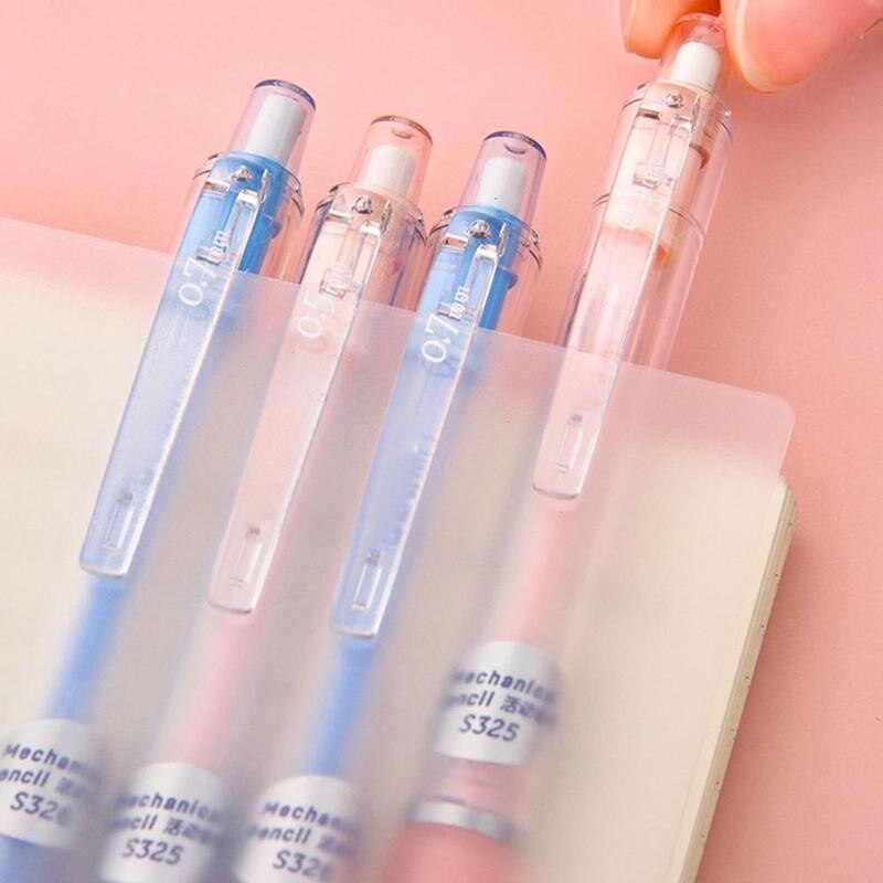 1pc 0.5/0.7mm Candy Color Plastic Mechanical Pencil For Student Stationery School Pens Press Supplies Automatic L1Z4