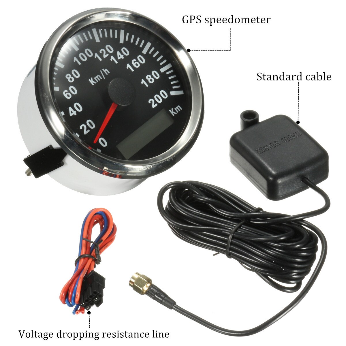 85mm 200 KM/H GPS Speedometer Waterproof Stainless Digital Gauges Universal Car Motorcycle Auto Stainless Gps Speedometer
