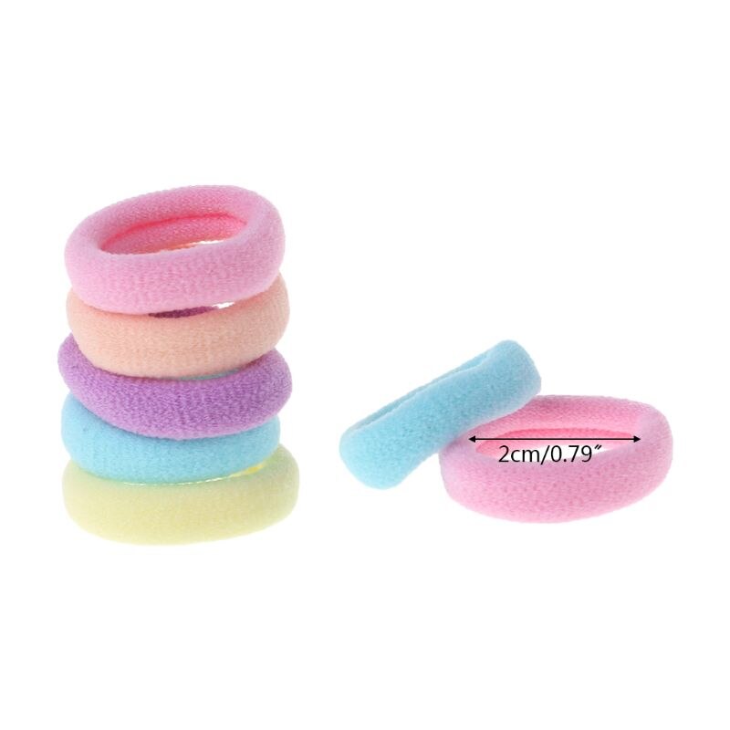 100 Pcs/Set Hair Band Girls Ponytail Elastic Soft Nylon Headband Headwear Candy Color Cute Accessories Kids Children