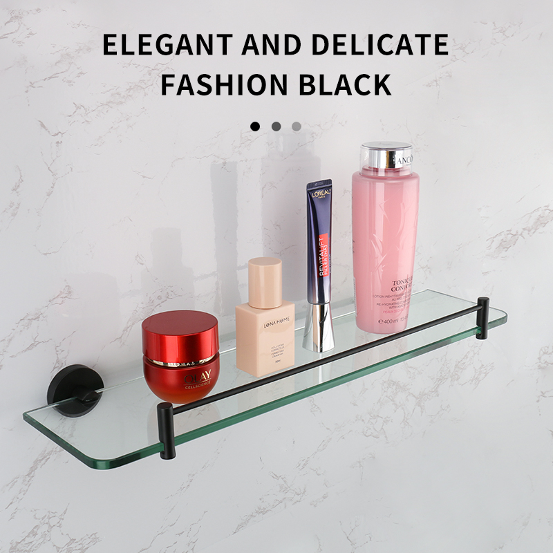 Estantes de baño de acero inoxidable, estante de almacenamiento de ducha, estante de baño de vidrio, estante de champú de montaje en pared, organizador de accesorios de baño