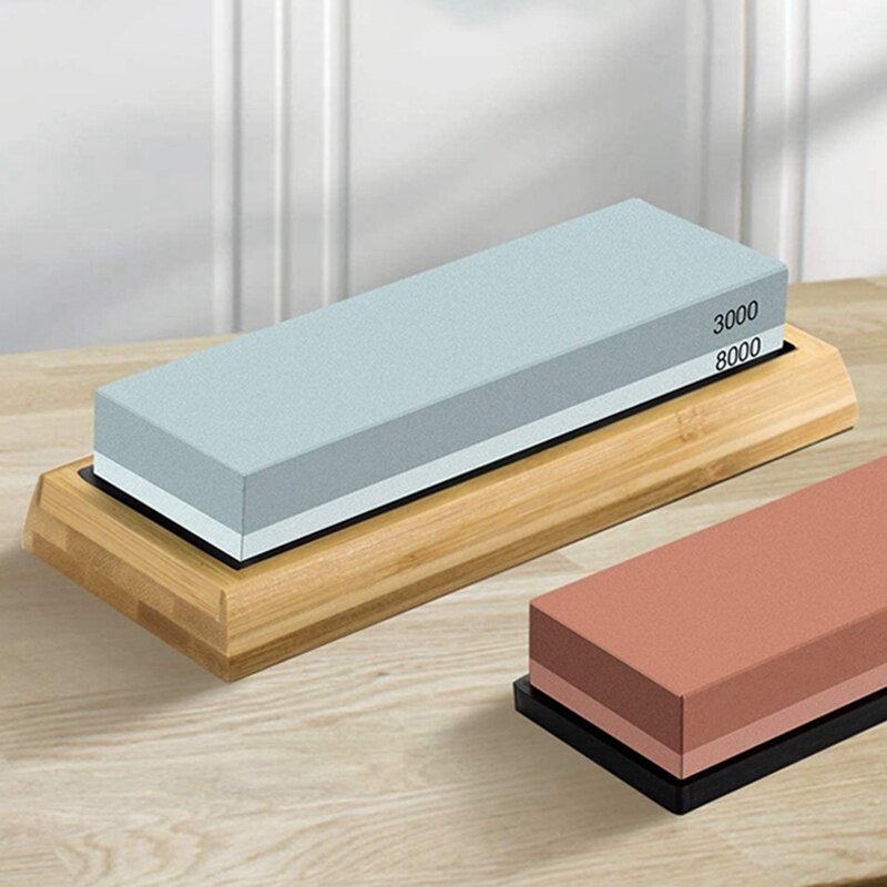 Whetstone Sharpening Stone Set Japanese Knife Sharpener Stone Wetstones for Sharpening Knives 400 1000 3000 8000 Grit
