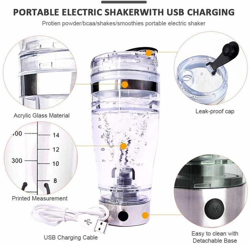 mikser USB ładowanie 16 uncji/450 ml wibrator robić odżywek białkowych elektryczny przenośny kubek robić mieszania kobiet wysoki za chwilę obrotowy tornado potrząsnąć Puchar mężczyźni