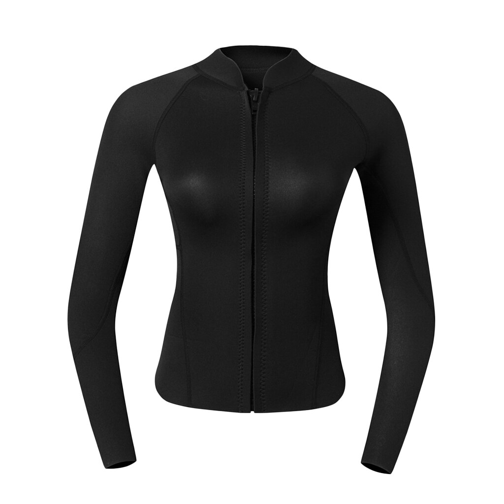 Women Wetsuit Top For Scuba Diving Snorkeling Surfing Kayaking Canoeing Women UV Sun Protection Long Sleeve Rash Guard: Black L as describe