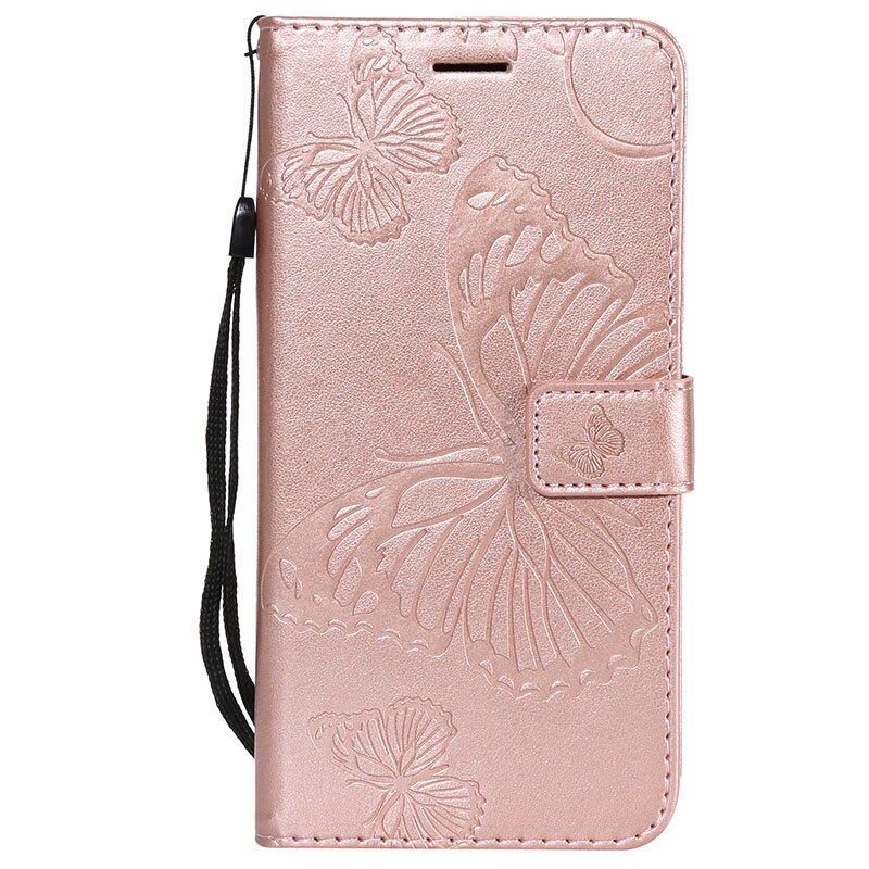 For Huawei Honor 7S 5.45" Honor Play 7 Flip Leather Luxury Case Honor7s Embossed 3D Butterfly Wallet PU Phone Cover Card Holder: Honor 7s 5.45-inch / Rosegold