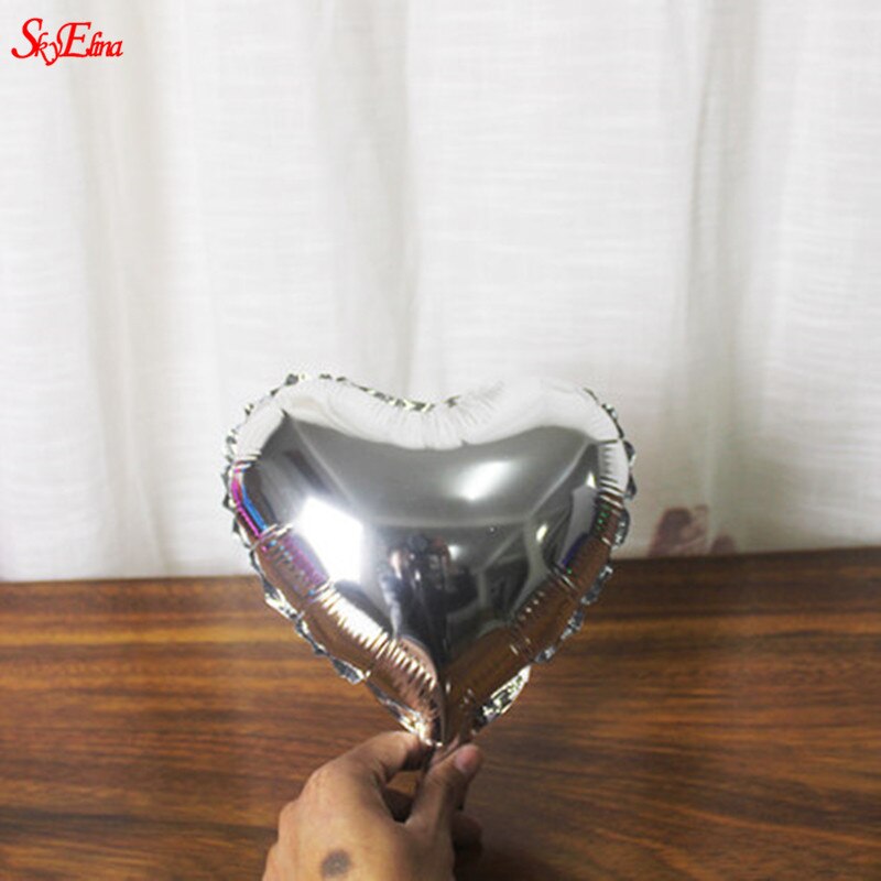 Ballons à hélium en forme de cœur 10 pouces | Rose, or, rouge et Rose, ballons pour fête d'anniversaire et mariage, fournitures pour la saint-valentin, 6Z: Silver