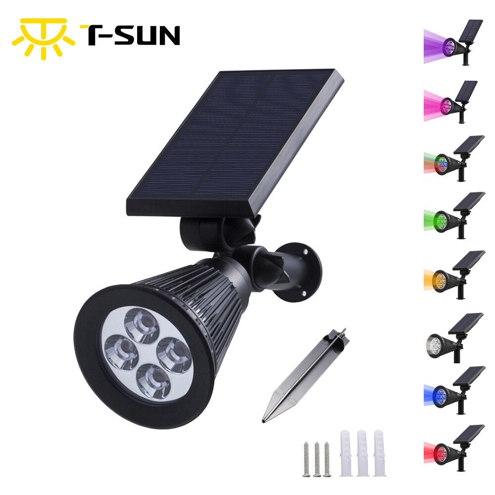 T-SUNRISE Solar Lamp Waterdicht IP65 Outdoor Tuin Gazon Lamp Landschap Wandlampen 4LED/7LED Diverse Kleuren Zonne-verlichting